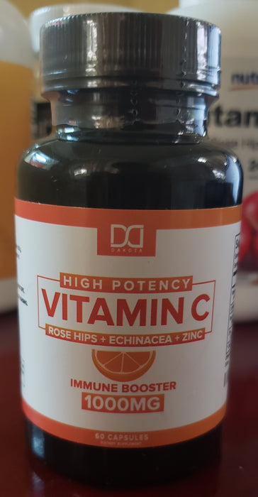 Dakota Vitamin C 1000mg w/ Rose Hips, Zinc, Echinacea 60 Capsules
