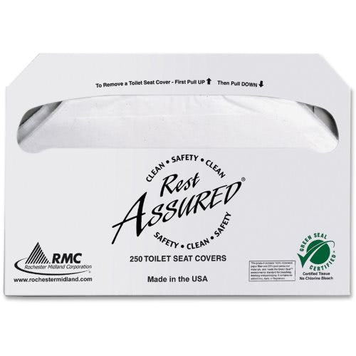 Rest Assured Toilet Seat Covers, 250 sheets per carton