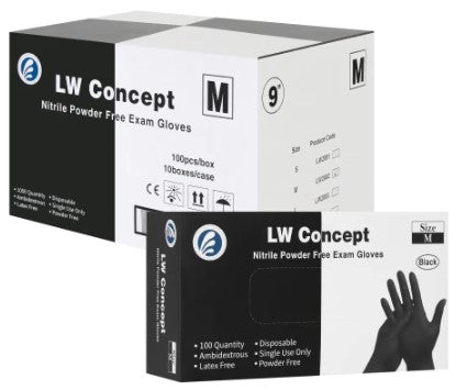 Nitrile Gloves, Latex & Powder Free (Black)
