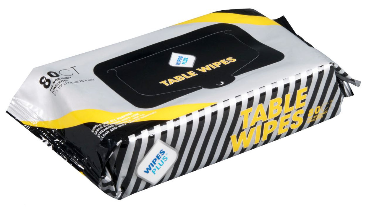 WipesPlus Table Wipes Resealable Refill Pack - 80 sheets/Pack