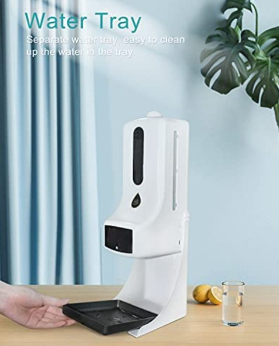 2-in-1 Automatic Hand Sanitizer/Soap Dispenser with No-Contact Infrared Thermometer