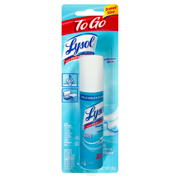 Lysol To Go Disinfectant Spray, Crisp Linen, Travel Size - 1 oz