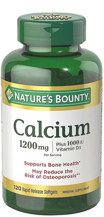Nature's Bounty Calcium 1200 Mg. Plus Vitamin D3, 120 Softgels
