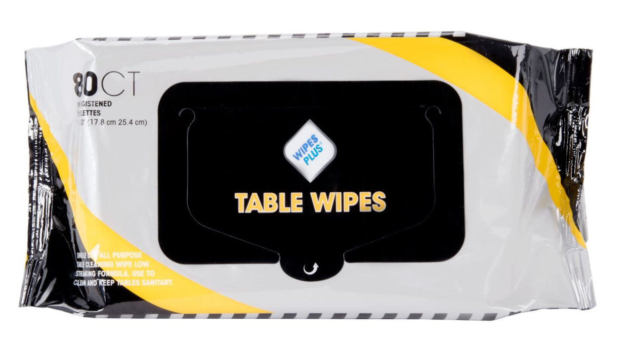 WipesPlus Table Wipes Resealable Refill Pack - 80 sheets/Pack